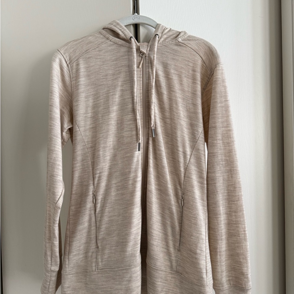 Woolx Ryann Women's Light Beige Merino wool Zip-Up Hoodie -